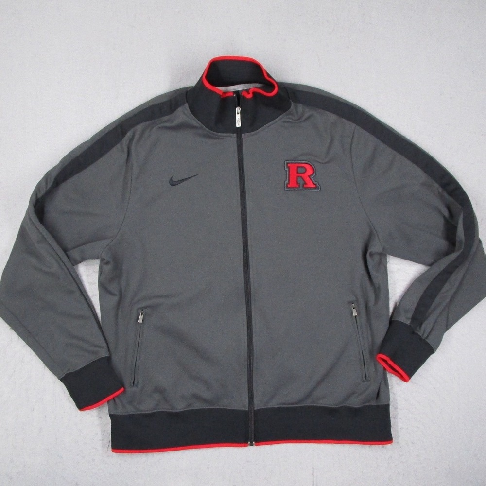Nike Rutgers Scarlet Knights Track Jacket Mens XXL Grey Full Zip 514866-060